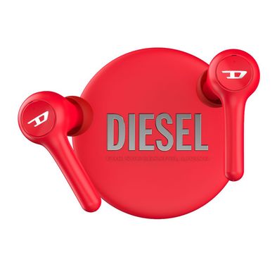 Diesel True Wireless Earbuds, Multi-Functional Button, 32 Hours Total Playtime, In-Ear Only, Multi-Functional Button, Mono and Stereo - Red