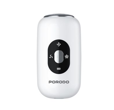 Porodo Dual-Head Electric Callus Remover with 3 Intensity Levels, 1 Hour Working Time, 750mAh Battery, ABS Material, 10W Rated Power, USB-C Charging Port, Quick Head Swap, Smart Stall Protection - White