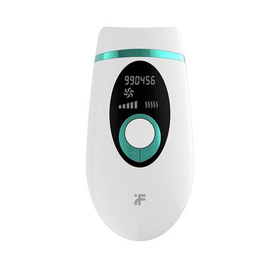 inFace IPL Hair Removal with 36W Output Power, 12V, 5 Gear Modes, 90000 Effective Flash Times, LCD Display, Automatic and Manual - White/Green
