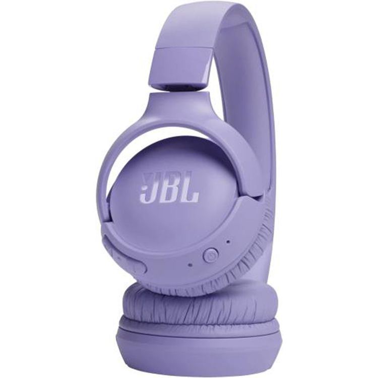 JBL Tune 520BT Wireless On-Ear Headphone with Multi-point Connections, Comfortable & Foldable Design, JBL Pure Bass Sound, Fast Charge, Voice Aware Technology - Purple