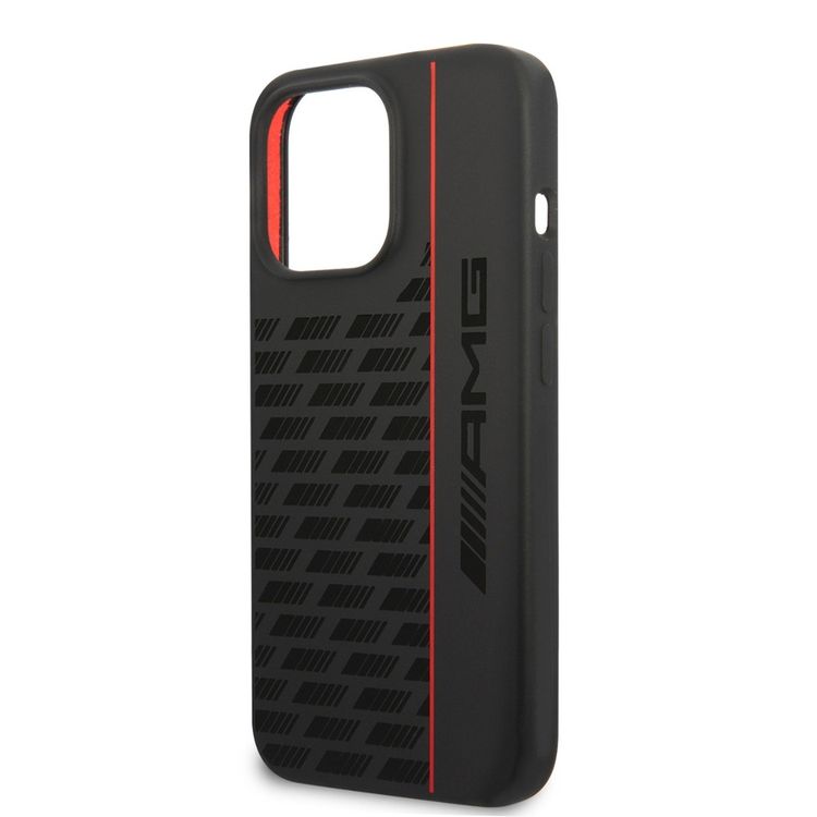 AMG Liquid Silicone Case with Carbon Pattern iPhone 13 Pro Max- Black