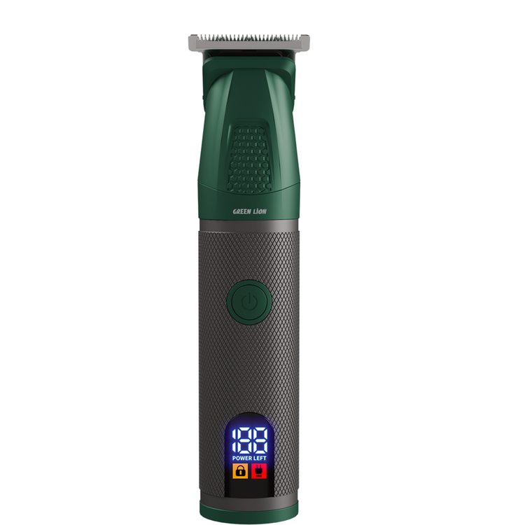 Green Lion Style Pro 6-in-1 Grooming Kit with Digital Display, Wet & Dry Trim, Charging Base, Ergonomic Design, Type-c Charging Port , Stainless Steel Blade - Green