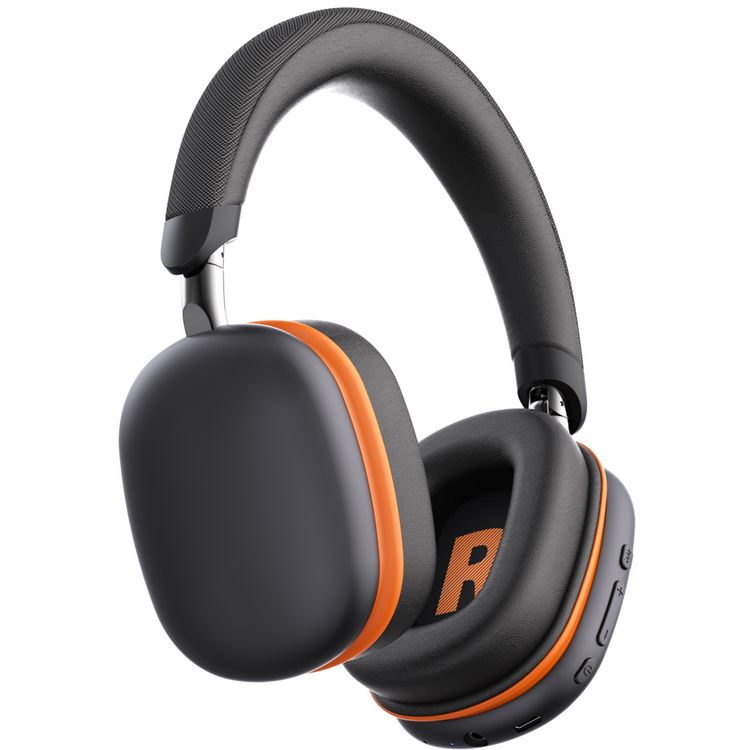 Porodo Soundtec Vibe Wireless Headphones with 36 Hours Play Time, Bluetooth Version 5.3, 2.5 Hours Charging Time, Type-C Charging Port - Black