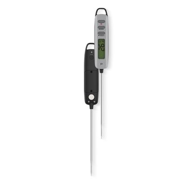 Porodo Lifestyle Digital Meat Thermometer with  LED Backlight Display, Water Resistance, -50°C to 300°C, -50°C to 300°C Temperature Range - Silver 