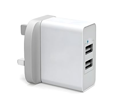 Devia Dual USB Wall Charger 3.1A UK with Micro USB Cable - White