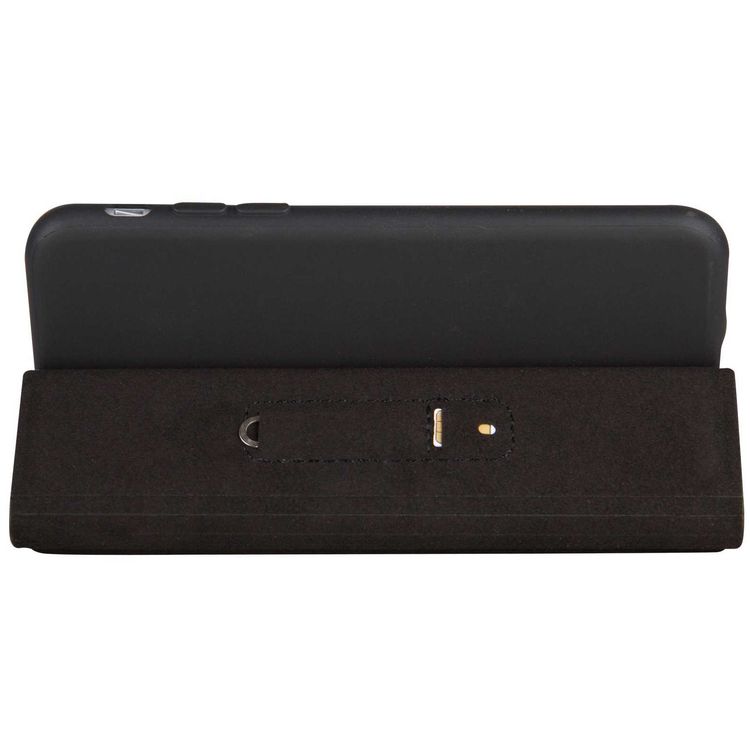 Viva Madrid Grafito Racha Folio Case w/ Card Slot & Electro-magnetic Shield Compatible for iPhone 7 - Anti-Scratch - Easy Access to All Ports - Drop Protection Back Cover - Black