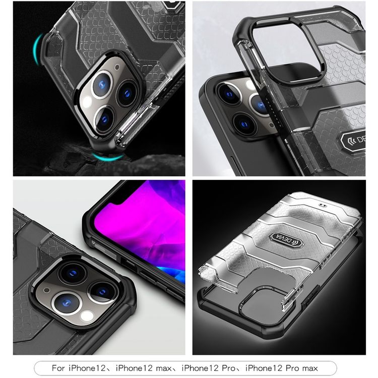 Devia Vanguard Shockproof TPU+PC Case Compatible for iPhone 12 / 12 Pro (6.1") Dual Protection for Camera Screen - 3m Drop Resistant Anti-Impact & Anti-Fall Back Cover - Green