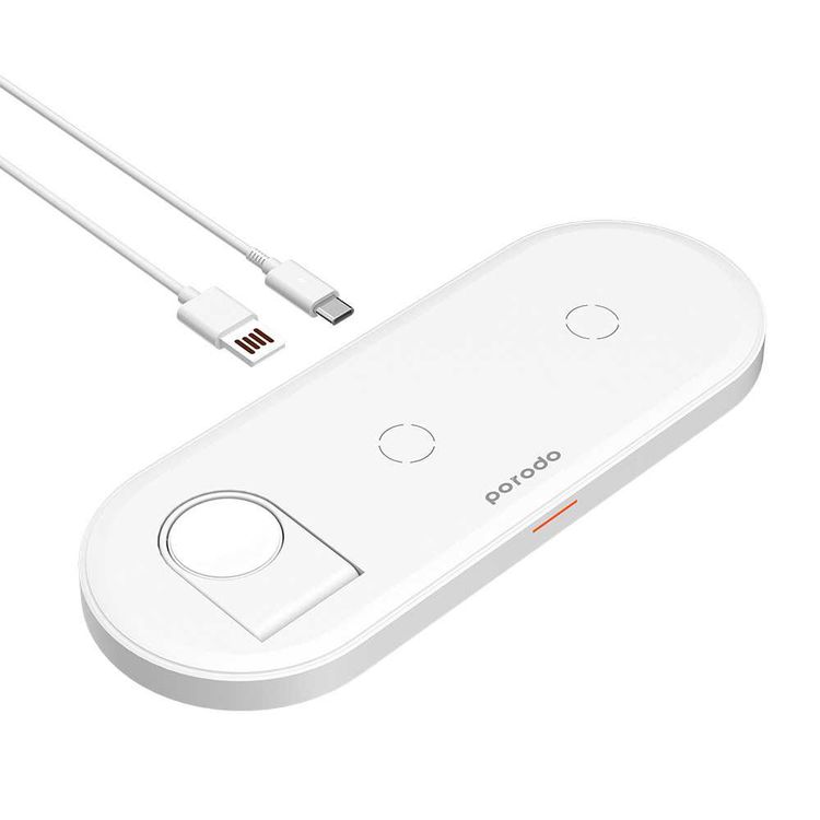 Wireless Charger Porodo PD-FWCH001-WH Wireless Slim Charging Station - White