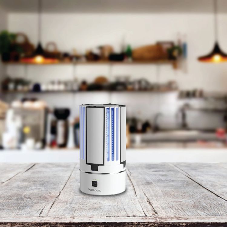 Porodo Lifestyle 2-in-1 Portable Insect Killer Lamp with Safe & Silent Operation, 360° Coverage, Foldable LED Light, ABS Material, Type-C Charging Interface, 5 Hours Recharge Time, 4-16 Hours Usage Time, UV Mosquito Killing - White