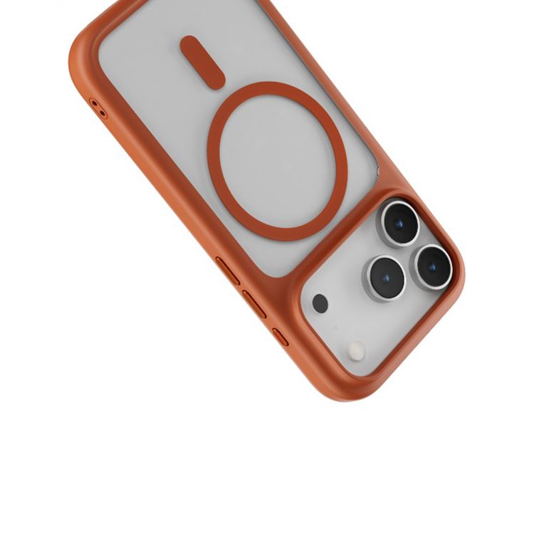 Levelo Solo Matte MagSafe Case for iPhone 17 Pro Max, 9H Tempered Glass, 3H Anti-Scratch Coating, Raised Bezels for Camera & Screen, Clear Back with Matte TPU Bumper, Anti-Fingerprint, Dust-Free Design - Orange