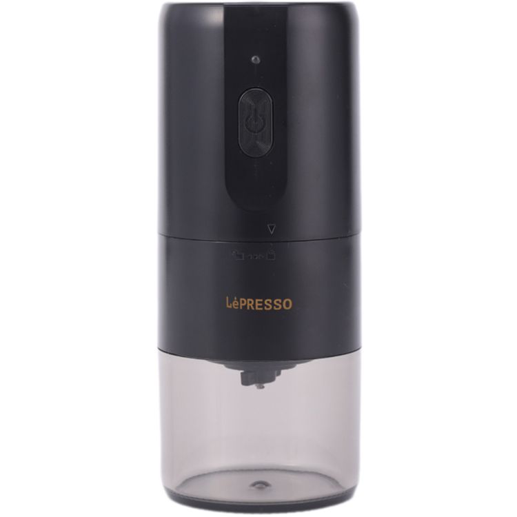 LePresso Conical Burr Grinder, 1200mAh Battery Capacity, 3 Hours Charging Time, Type-C Charging Port, Adjustable Grind Size, 160g Powder Container - Black