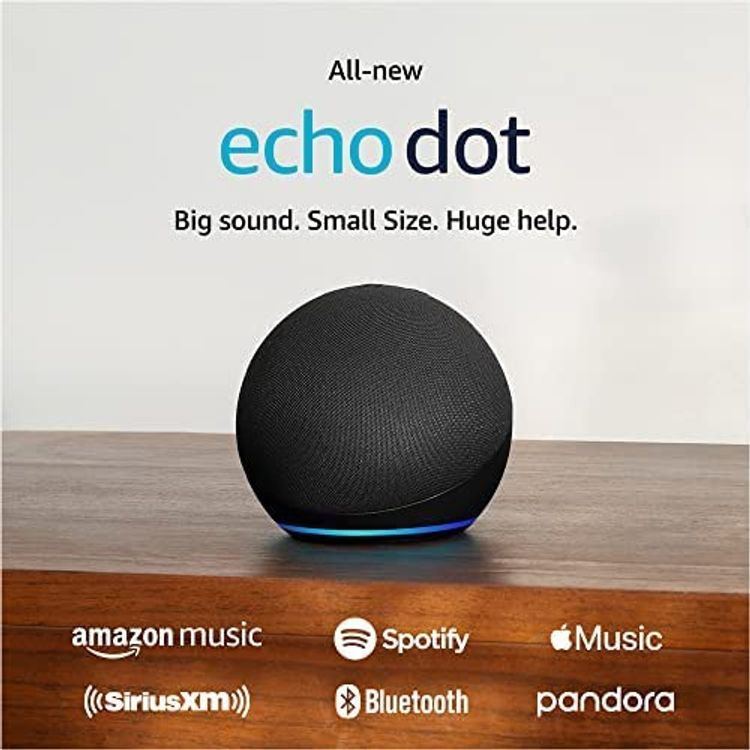 Amazon Echo Dot الجيل الخامس، مكبر صوت ذكي مع Alexa - فحمي (2022)