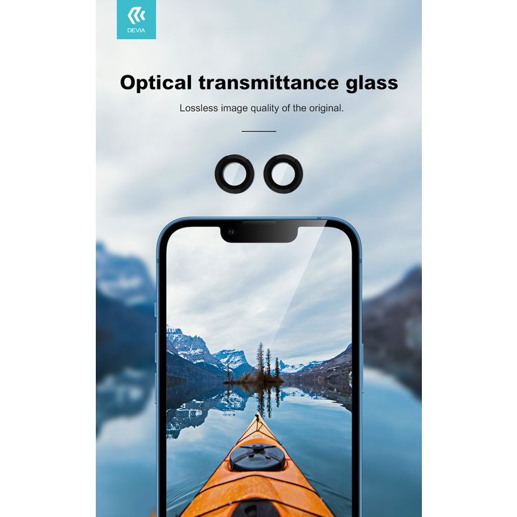 Devia 360299-BK Peak Series Lens Protector (2pcs) for iPhone 13 Mini / 13  Seamless Absorption, 360 Protection Lens, 9H Aluminum Alloy + Tempered Glass Lens Protector - Black