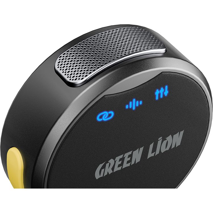 Green Lion GM-85X 3-in-1 Wireless Microphone with 360° Omnidirectional, Type-C and Camera and Lightning Devices, Reverb Mode, 20-40m Transmission Range, 6 Hours Working Time, 28 Hours Case Battery Life, Type-C Charging Port, 120 Minutes Charging Time, LED Display - Black