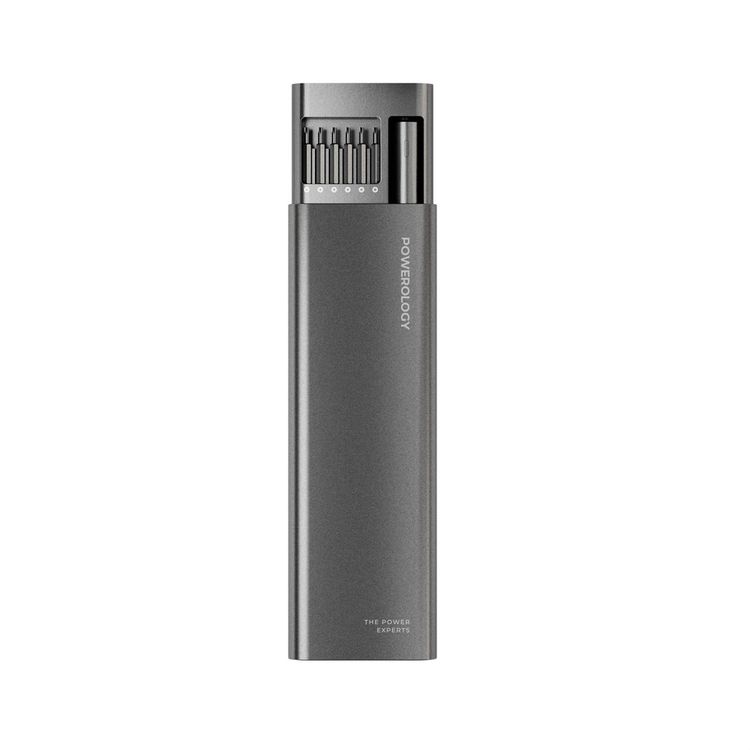 Powerology 48 in 1 Electric Screwdriver Kit, 350mAh, Low Noise, 200rpm, Adjustable Speed, 30 Days Standby Time - Gray