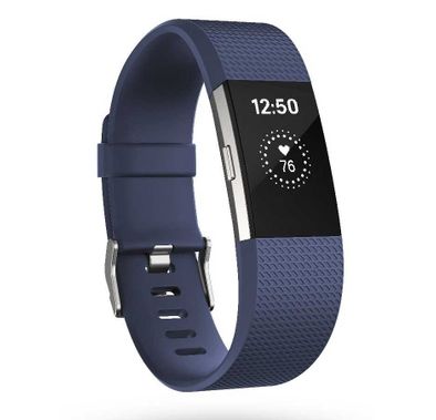Fitbit Charge 2 Fitness Wristband with Heart Rate Tracker - Blue ( L )