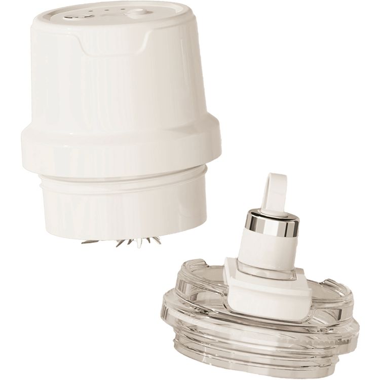 كوب خلاط ستانلس ستيل معزول بالفراغ من بورودو مع قدرة قوية على سحق الثلج، غطاء شرب آمن، سعة بطارية 2×1300 مللي أمبير، شحن سريع من نوع C، غطاء مزدوج قابل للتبديل، 26 شفرة، سعة 320 مل، سرعة محرك 18500 دورة في الدقيقة، يحافظ على السخونة والبرودة لمدة تصل إلى 6 ساعات، مصنوع من الفولاذ المقاوم للصدأ 304 - أبيض.