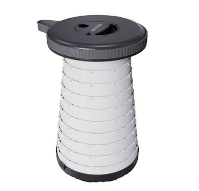 Porodo Camping Telescopic LED (White/Yellow) Stool - Black