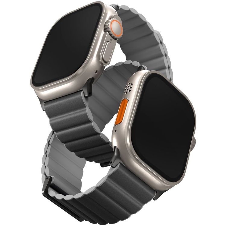 Uniq Revix Premium Edition Reversible Magnetic Strap for Apple Watch-Charcoal/Ash Grey