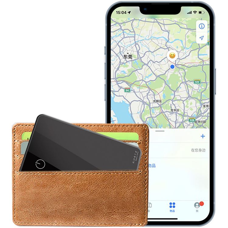 Green Lion Wallet Mate Card Finder with Aluminum Frame & Glass Material, 540mAh Battery Capacity, Primary Lithium Battery Type, Water Resistant, Thin & Durable, 2 Years Battery Life - Black