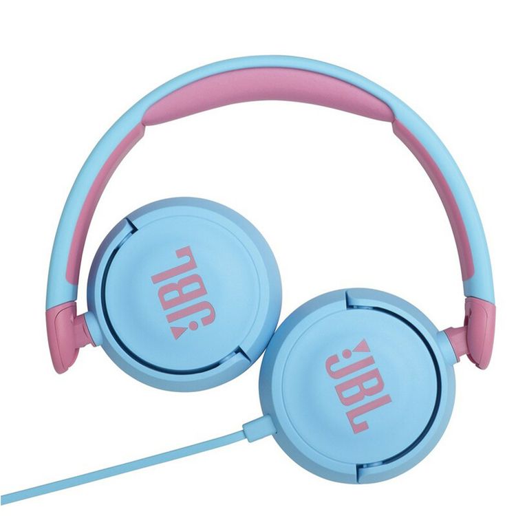 JBL Junior 310 Wired Kids Headphones with Built-In Microphone, Comfortable Fabric Headband, Tangle Free Cable - Blue