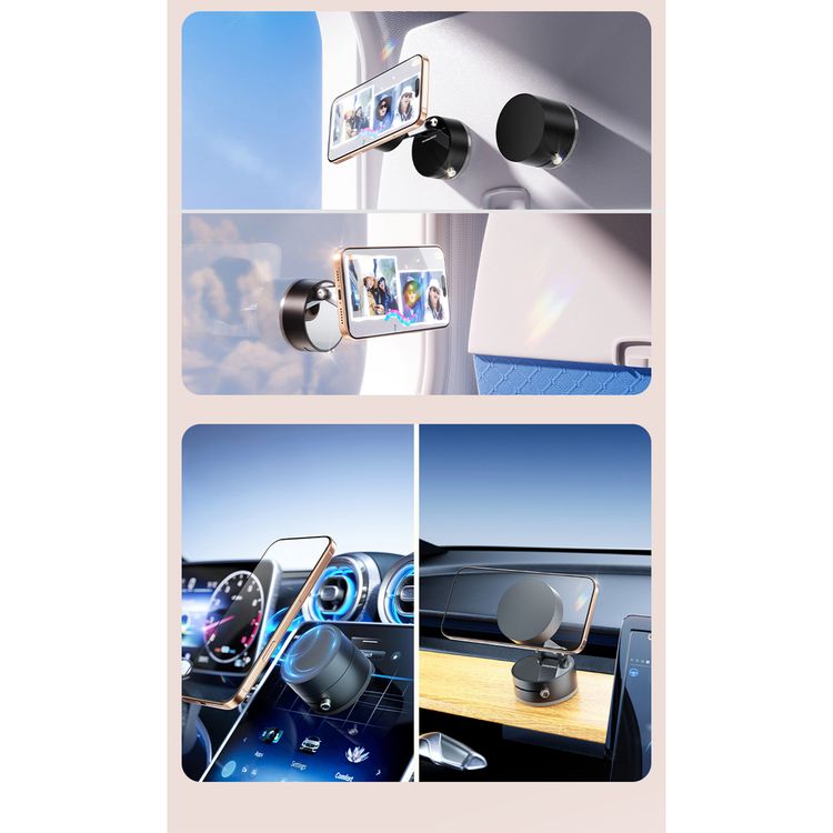 Porodo Multi-Surface Magsafe Mount with Adjustable Viewing Angle, N52 Magnet, One-Hand Operation, Grip-Lock Toggle & One-Touch Lock - Black
