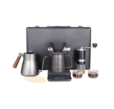 Green Lion G-90 850mL Black 9 In 1 Coffee Maker Set