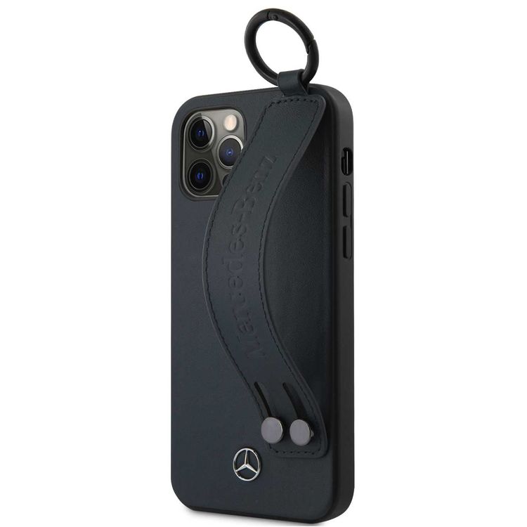 CG MOBILE Mercedes-Benz Leather Phone Case Hand Strap Compatible for iPhone 12 Mini (5.4) Officially Licensed - Abyss Blue