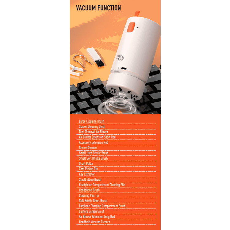 مجموعة تنظيف بورودو للألعاب 21 في 1 مع مكنسة كهربائية ومنفاخ، بقوة 1.5 وات، سهلة السفر، متعددة الأغراض، سعة بطارية 600 مللي أمبير، تصميم خفيف الوزن وصغير الحجم، محمولة، مجموعة تنظيف عميق لسماعات الأذن ولوحة المفاتيح والشاشة والكمبيوتر اللوحي والساعة الذكية - أبيض