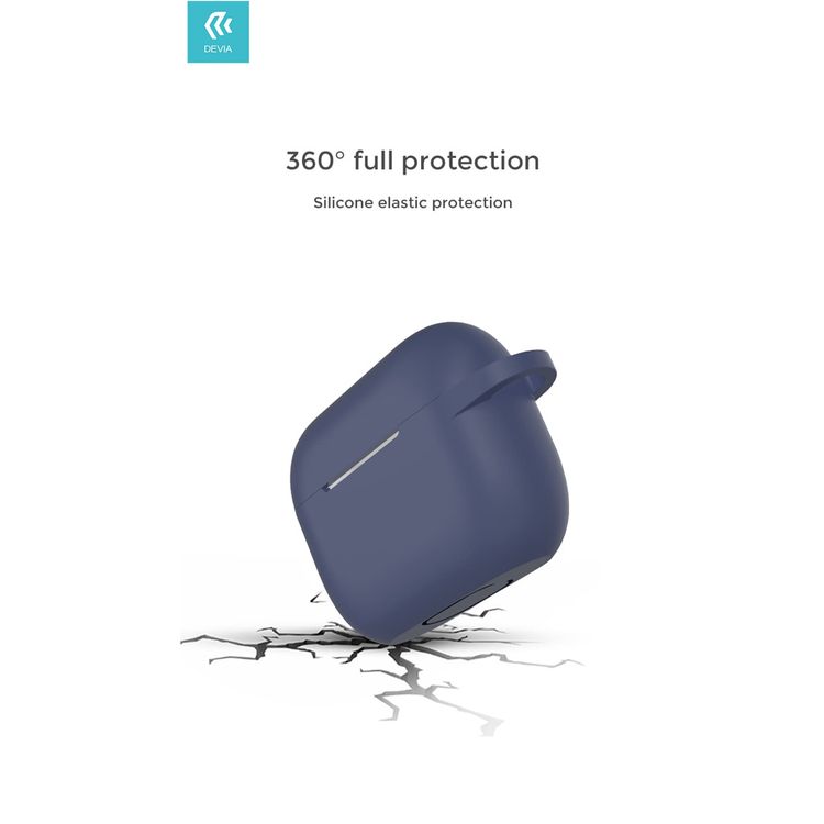 Devia Clear Silicone Case for Airpods 3 with 360° Protection, Ultra-Slim, Anti-scratch, Easy Installation, Soft-touch, Sleek and Minimalistic - Midnight Blue 