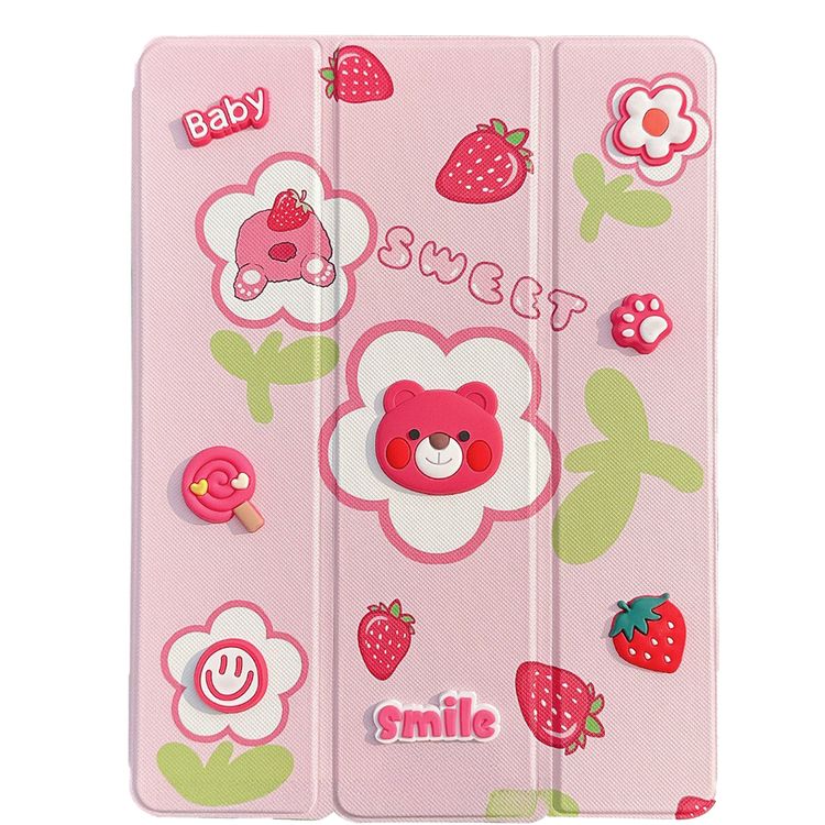 Green Lion GK-10 Kids Leather Case, Lightweight Design, Drop Protection & Anti Scratch, Pencil Holder, Stable Multi-Stand, Premium Material, Auto Wake up, Compatible with iPad Air 11" 2024, Pro 10.9/11" - Pink