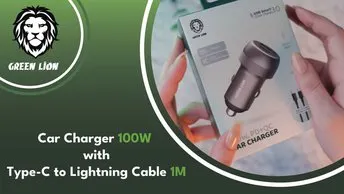 Shop Green Lion PD + QC 100W Car Charger With Type-C To Lightning Cable (1m) (GN100WPDQLGGY)
