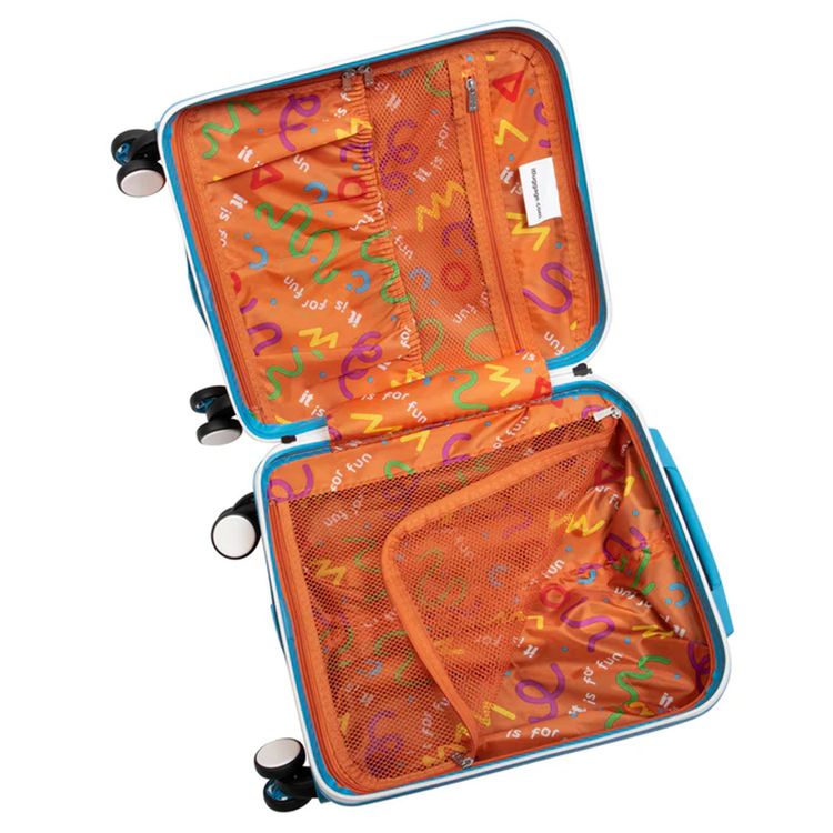 it Luggage Kids Model Treasure Trove Luggage, 24L Capacity, Underseat Size, Hard Outer Shell, Durable ABS with Polycarbonate Outer Material, 8-Wheel Spinner System, Telescopic Trolley Handle - Turmeric