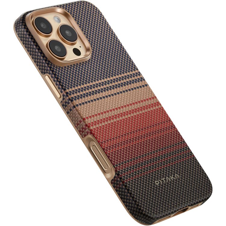 Pitaka Military Grade Case for iPhone 16 Pro, Military-Grade Shockproof Case, Built-in NFC, Raised Camera Lip, MagSafe Compatible - Sunset