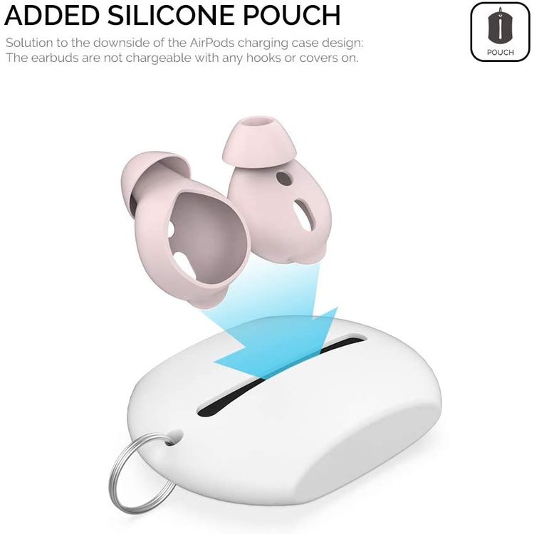 غطاء سيليكون AhaStyle لـ Airpods (3 أزواج كبيرة) - وردي