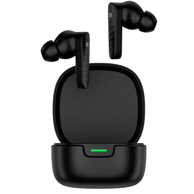 Porodo Ultrafit TWS Wireless Earbuds with Ergonomic In-Ear Design, Up to 100 Hours Play Time, Active Noise Cancellation, Bluetooth Version 5.4, 10m Transmission Distance, 250mAh Charging Case & 40mAh Earbuds Battery, Touch Control - Black