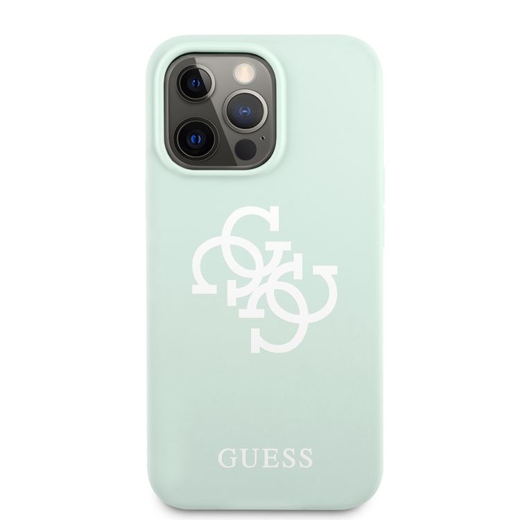 CG MOBILE Guess Liquid Silicone Case Big 4G with Logo Print Compatible for iPhone 13 Pro Max (6.7") Anti-Scratch, Easy Access to All Ports, Shock Absorption