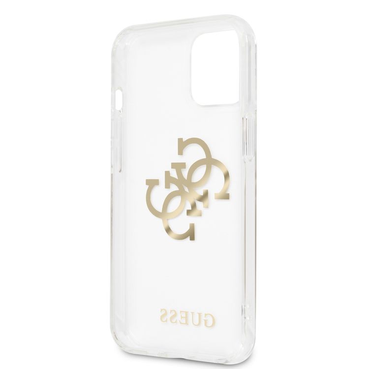 CG MOBILE Guess PC/TPU Case Transparent 4G Electroplated Logo with Elegant Charm Compatible for iPhone 13 (6.1") Anti-Scratch, Easy Access to All Ports