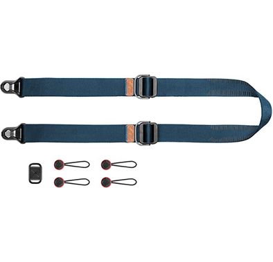 Peak Design SLL-MN-3 midnight Slide Camera Strap Lite, nylon webbing, strong, removable anchor connectors - Midnight Blue