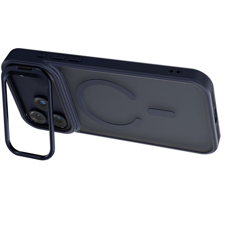 Solo Pro Camera Kickstand Case for iPhone 17 Pro with MagSafe Compatibility, TPU+PC  Material, Strong Magnets, Raised Camera Bezel, Shock-Resistant Bumper, Metal Camera Ring, Camera Ring Stand, Built-in Kickstand - Blue