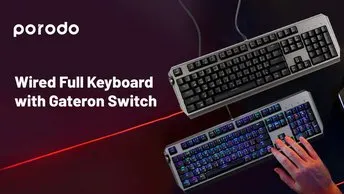 Porodo Gaming Wired Full Keyboard in UAE | English and Arabic Layout - Black Color | (PDX219-RSW)