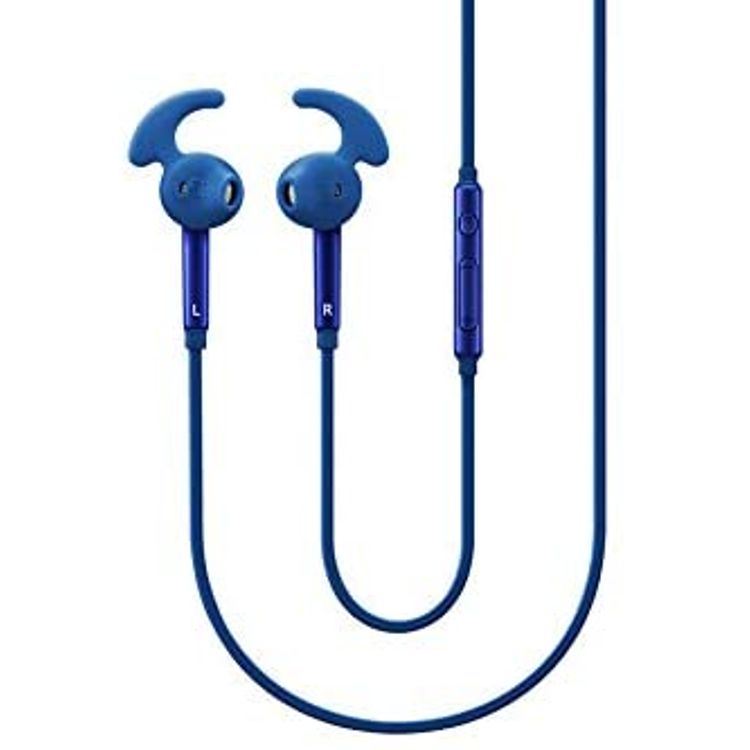 Samsung Hybrid In-ear Fit Earphones with Microphone, ( Ear Tip & Ear Wing Tip ) Wired Headset with High-quality Sound, 3.5mm Headphone Connector, 1.2m Cable - Blue