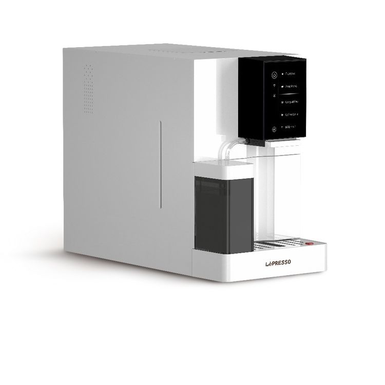 LePresso Automatic Coffee Machine with Mobile Application, 1200mL Water Tank & 300mL Milk Tank Capacity, 1480W Rated Power, Adjustable Grinder, Dual-Boiler, 4.3" Digital Display - White