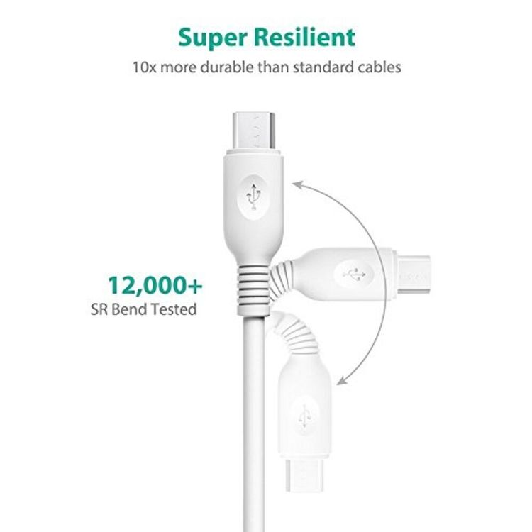 RAVPower 3 Pack Micro USB Cable 2X3ft + 1X6ft (Online Packaging ) (RP-LC012-WH(OP) - White