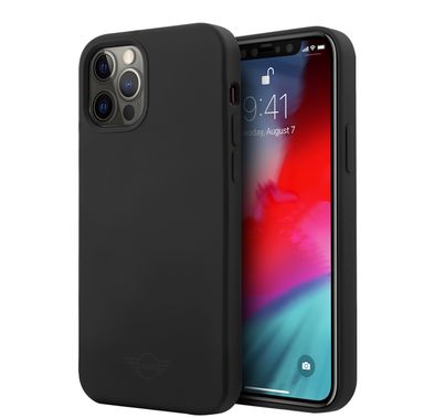 CG Mobile Mini Cooper Silicone Hard Case Tone on Tone Logo Compatible for iPhone 12 Pro Max (6.7") Easy Access to All Ports, Shock-Absorption, Anti-Scratch, & Drop Protection Back Cover Suitable with Wireless Chargers Officially Licensed - Black