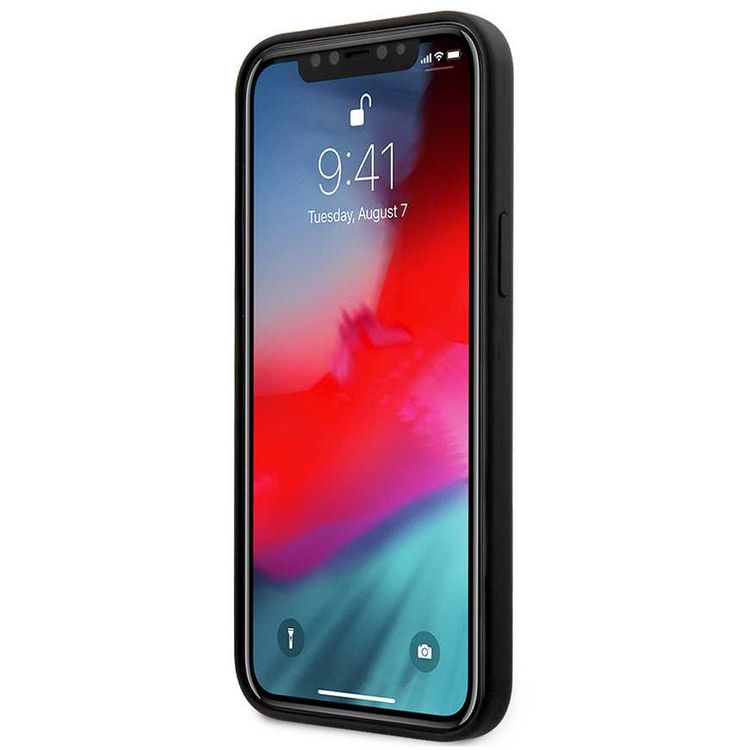 جراب سي جي موبايل فيراري على المسار الصحيح من السيليكون السائل بشعار معدني متوافق مع ايفون 12/12 برو (6.1 بوصات) مقاوم للصدمات والخدش ، سهل الوصول إلى جميع المنافذ (الكاميرات والأزرار ومكبرات الصوت) غطاء خلفي للحماية من السقوط مناسب لشواحن لاسلكية مرخصة رسميًا - أسود