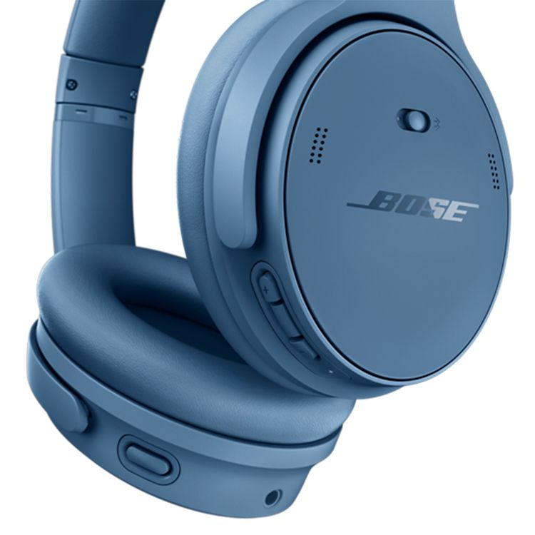 Bose QuietComfort Wireless Headphones with Bluetooth & AUX Connection, Up to 24 Hours Battery Life, Active Noise Cancellation, High-Fidelity Audio, Water Resistant - Blue Dusk