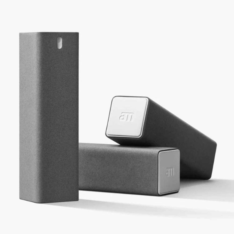 AM Denmark Blast All-in-One Spray & Cloth Screen Cleaner for Large Displays - Portable Microfiber Screen Cleaning Atomizer Removes Microbes & Bacteria - Travel-friendly - Gray