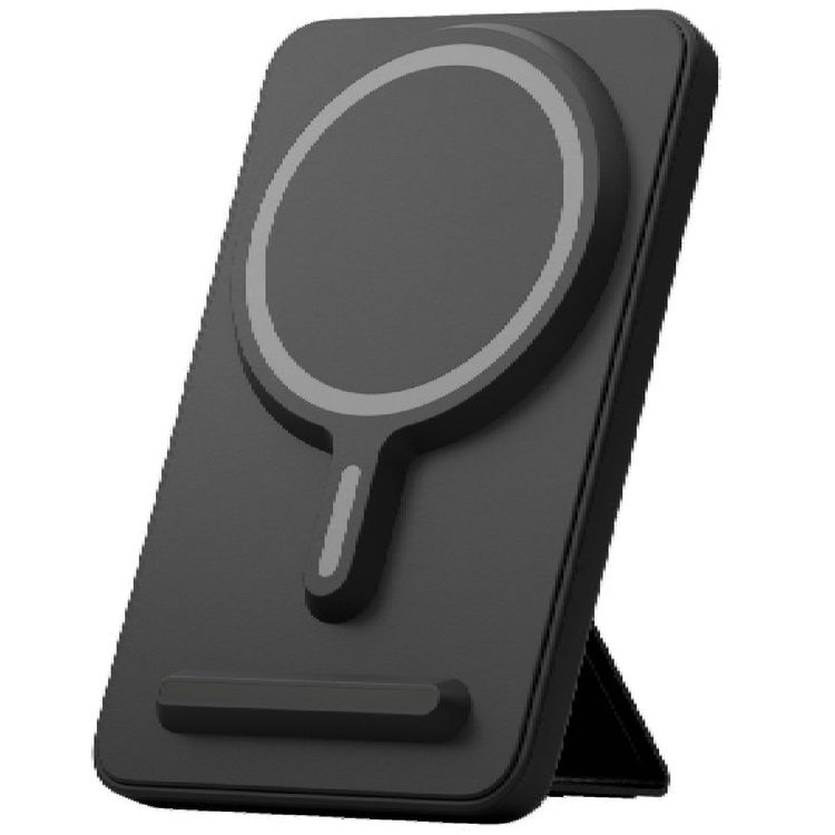 Levelo Seoul Magsafe 5000mAh Power Bank, PD 20W Fast Charging, LED Indicator, Durable, Magnetic Hold, Built-In Stand, Portable - Black