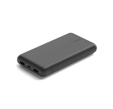 شاحن محمول من بلكن بوسوت تشارج سعة 20000 مللي أمبير/ساعة، مزود بكابل من USB-C إلى USB-C، بقدرة 12 واط لمخرج USB-A، ومؤشرات ضوئية LED، ومخرج USB-C بقدرة 15 واط - أسود
